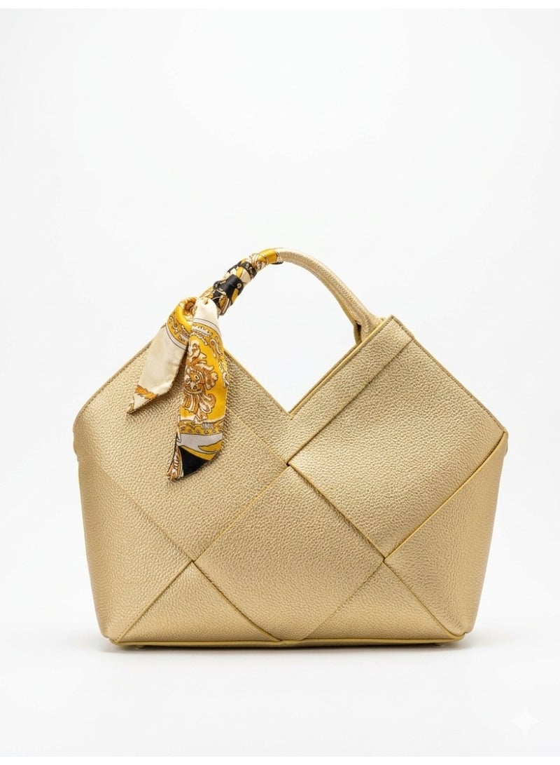 لايف ستيلاش  حقيبة يد جلد انيقة - جولد ZH-2 - Image 1