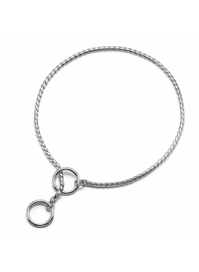 Mogoko Stainless Steel Dog Choke Chain Collar, Puppy Metal Snake Chain Pet Show Slip Collar Choker for Training Walking (Silver;24.0"*5.0mm) - Image 1
