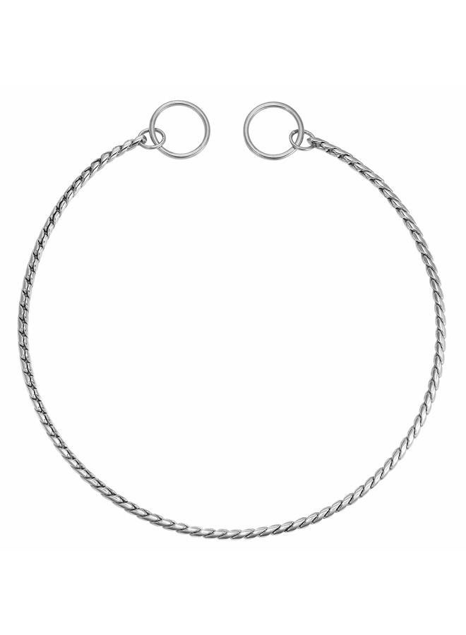 Mogoko Stainless Steel Dog Choke Chain Collar, Puppy Metal Snake Chain Pet Show Slip Collar Choker for Training Walking (Silver;24.0"*5.0mm) - Image 2