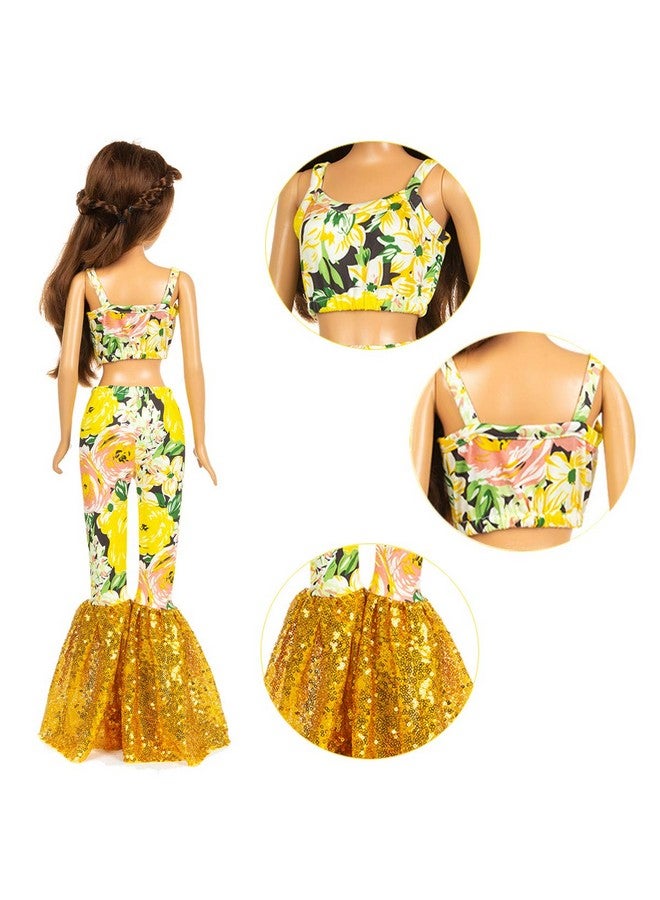 Ecore Fun 3 Sets 28 Inch Fashion Doll Clothes Casual Outfits Dresses For 28 Inch Girl Doll Clothes Fashion Floral Printed Leopard 28 Inch Doll Clothing - Image 4