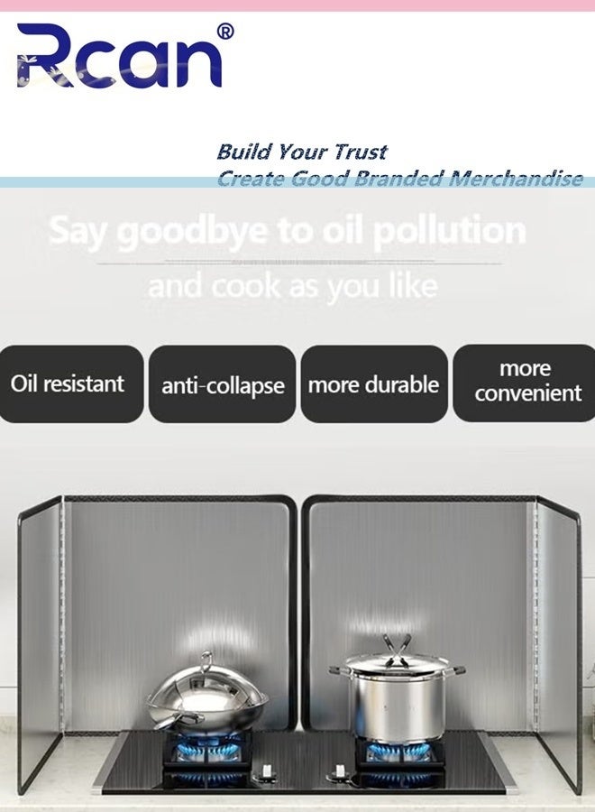 Rcan Splatter Screen Stainless Steel Oil Splash Guard 2 Sided Fry Wall Stove Guard Foldable Frying Splatter Pan for Kitchen 30 x 30cm - Image 3