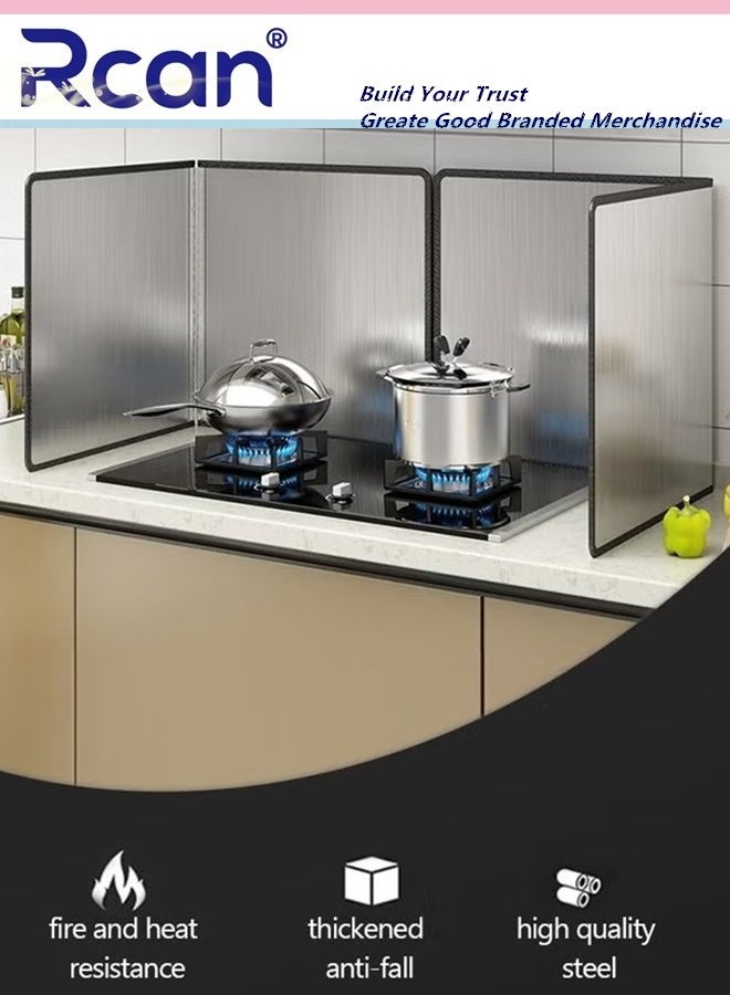 Rcan Splatter Screen Stainless Steel Oil Splash Guard 2 Sided Fry Wall Stove Guard Foldable Frying Splatter Pan for Kitchen 30 x 30cm - Image 5