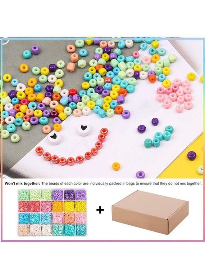 Glass Seed And Alphabet Letter Beads Art Starter Kit For Kids -Assorted - Image 5