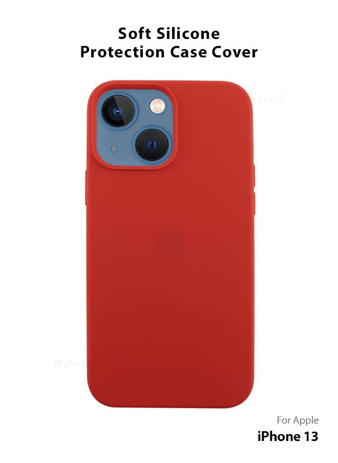 INEIX - Logo Compatible Silicone Case Cover For Apple iPhone 13 Red - Image 1
