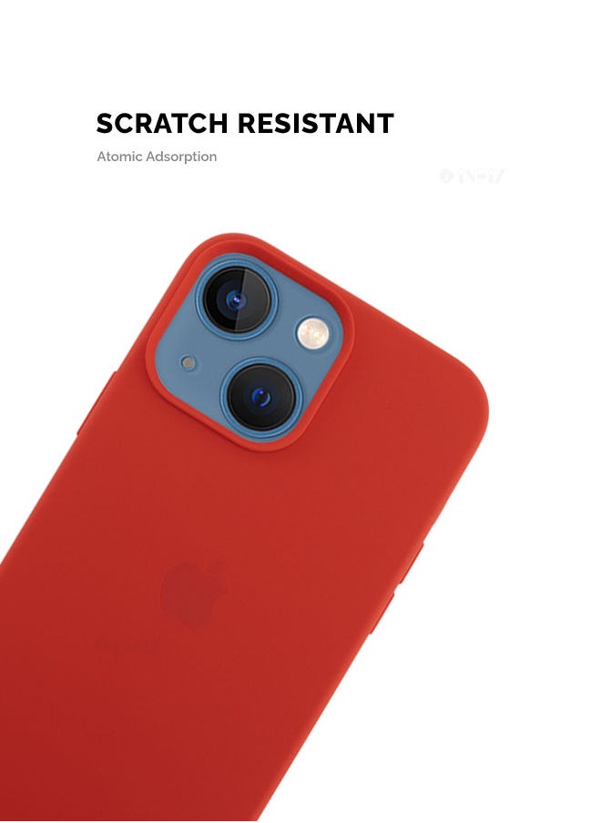 INEIX - Logo Compatible Silicone Case Cover For Apple iPhone 13 Red - Image 1