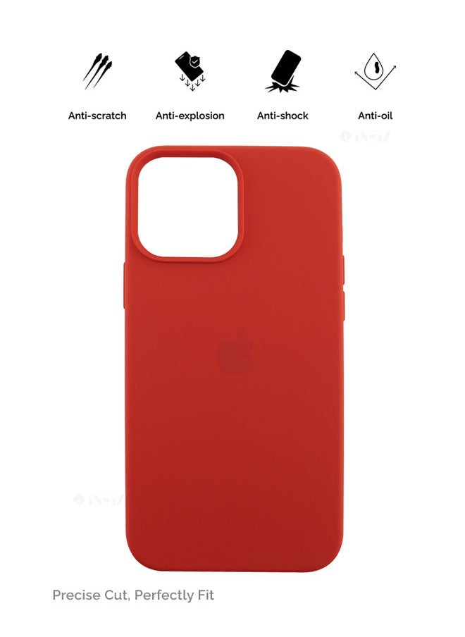 INEIX - Logo Compatible Silicone Case Cover For Apple iPhone 13 Red - Image 1