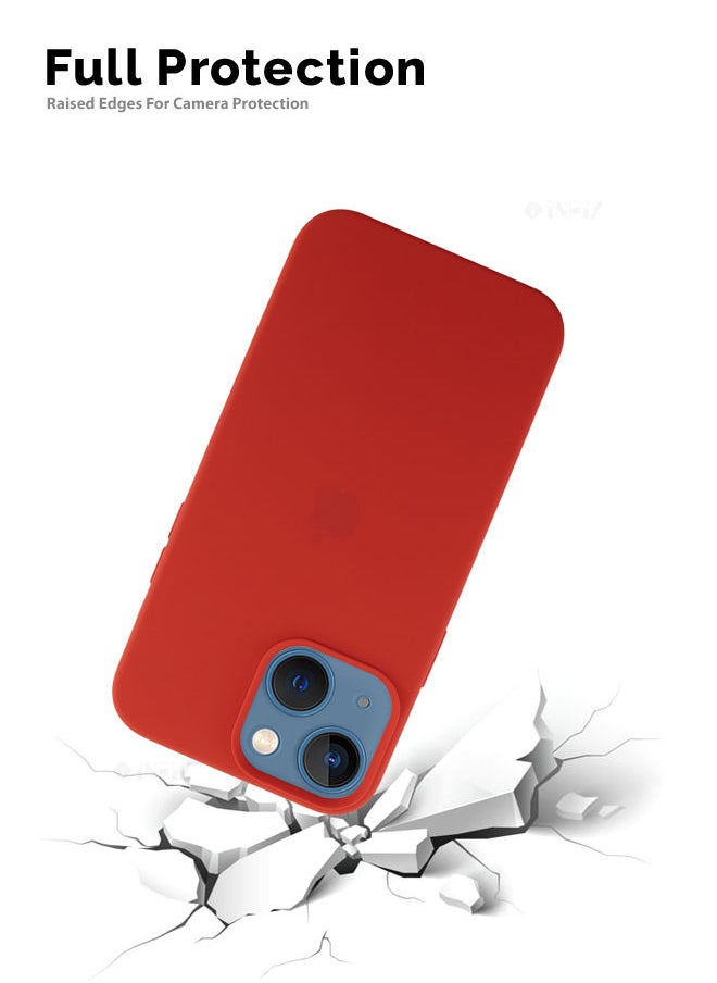 INEIX - Logo Compatible Silicone Case Cover For Apple iPhone 13 Red - Image 1