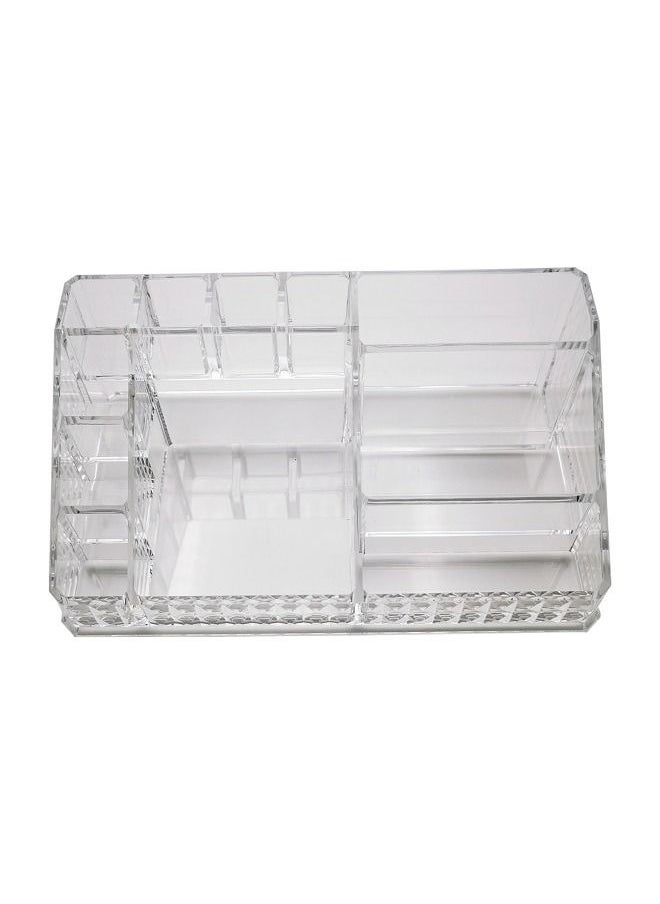 asmat - Acrylic Clear Makeup Organizer Lipstick Organizer,Thick Plastic Organizer Display Tray, 11 Compartment Cosmetic Counter Organization Holder - Image 1