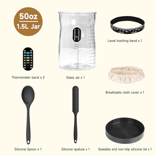 Arbnic Sourdough Starter Kit -50 Oz Wide Bore and Large Capacity Sourdough Starter Jar- Perfect Sourdough Bread Baking Supplies, Baking Gifts(1 Jar) - Image 5