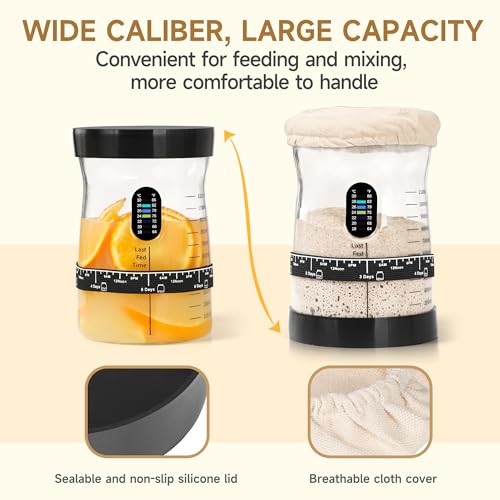 Arbnic Sourdough Starter Kit -50 Oz Wide Bore and Large Capacity Sourdough Starter Jar- Perfect Sourdough Bread Baking Supplies, Baking Gifts(1 Jar) - Image 4