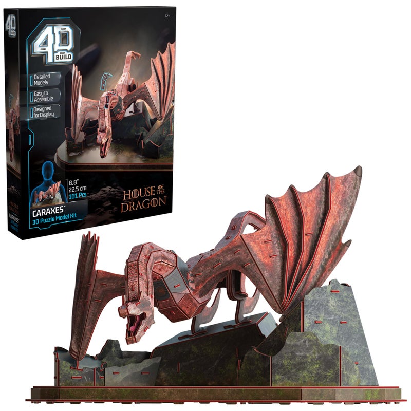 4D Build House of the Dragon Caraxes Dragon 3D Model Kit Game of Thrones Collectibles Desk Dcor Adult Puzzle Building Toys 101 Pcs 3D Puzzles Gift Ideas for Ages 12 Up - Image 2