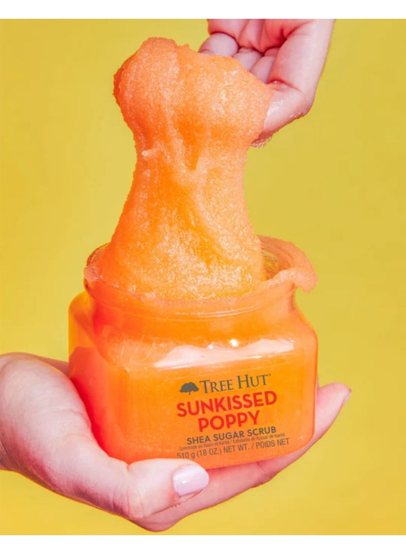 تري هت مقشر سكر الشيا بخشخاش الشمس، 18 أونصة (510 جم) | مقشر للجسم بزبدة الشيا والزيوت المغذية والتركيبة الغنية بالفيتامينات | بشرة ناعمة وناعمة ومتوهجة | رائحة زهور فاكهية طازجة - Image 2
