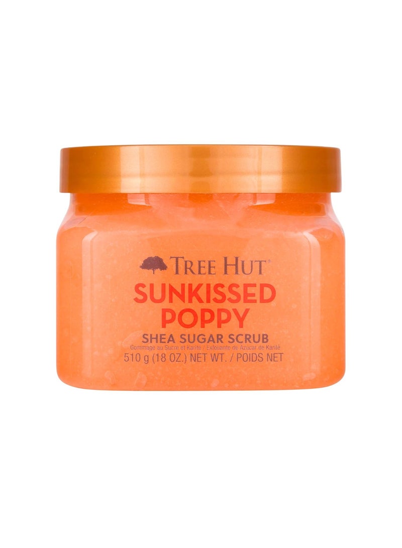 تري هت مقشر سكر الشيا بخشخاش الشمس، 18 أونصة (510 جم) | مقشر للجسم بزبدة الشيا والزيوت المغذية والتركيبة الغنية بالفيتامينات | بشرة ناعمة وناعمة ومتوهجة | رائحة زهور فاكهية طازجة - Image 1
