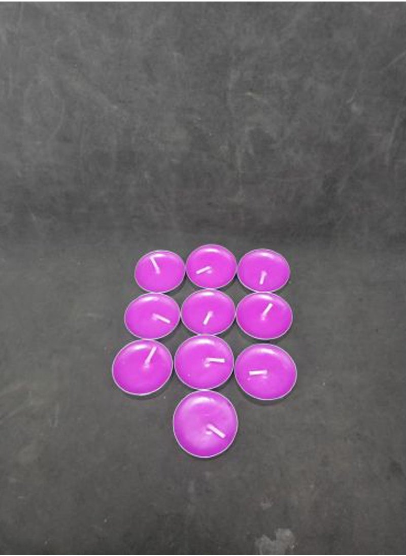 Generic 10 pieces of purple round candles  - Image 2