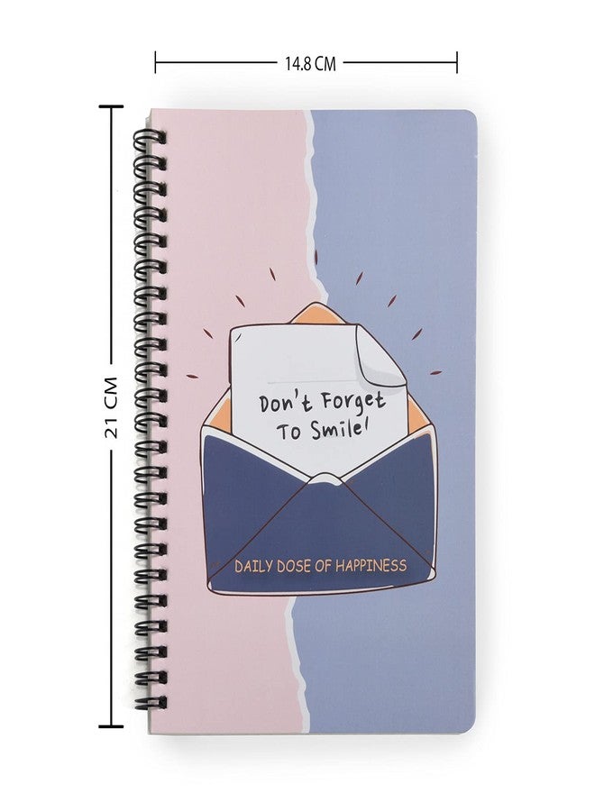 Papboo A5 Handy, Easy to Carry,Don’T Forget to Smile Spiral Wiro Notebook : 100 GSM Natural Shade Paper, Dot Grid, 120 Pages, Journal, Diary, Gift - Image 2