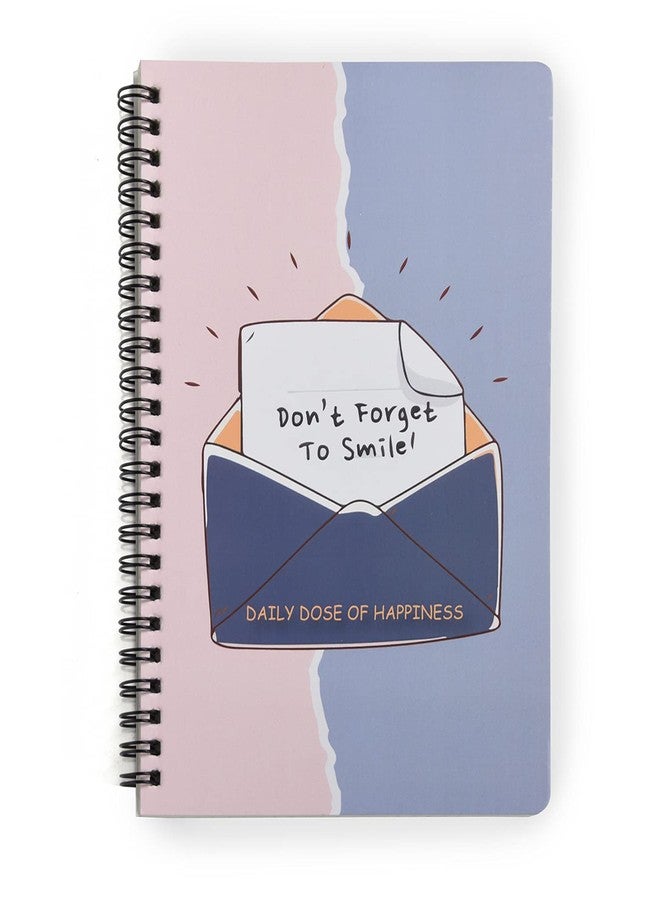 Papboo A5 Handy, Easy to Carry,Don’T Forget to Smile Spiral Wiro Notebook : 100 GSM Natural Shade Paper, Dot Grid, 120 Pages, Journal, Diary, Gift - Image 1