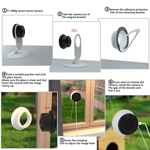 Teccle Window Mount for Yi Smart Home Camera, Through Window Use Yi Home Camera, No Indoor Reflections (2 Pack) - Image 4