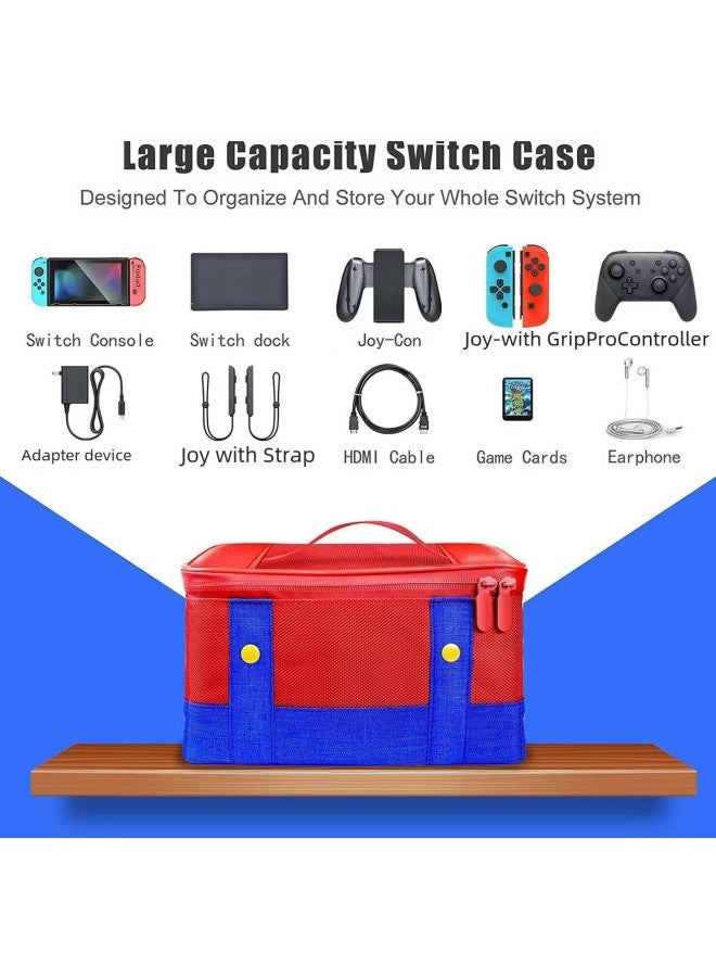 Nintendo Switch Protective Case Super Capacity Mario Storage Bag Nintendo Ns Game Console Digital Computer Game Protective Shell-Model:Switch 2 Mario Large Cloth Bag Red