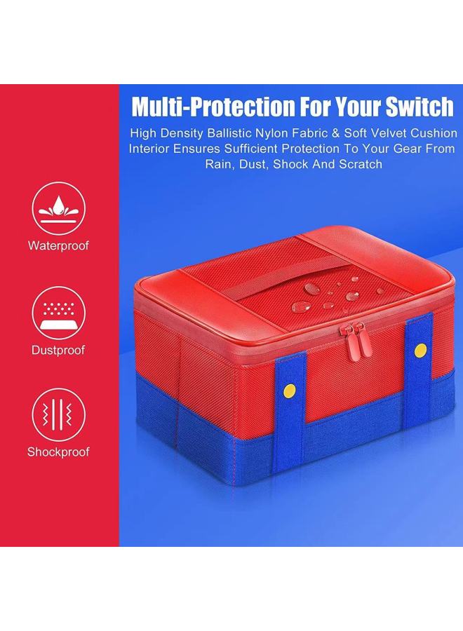 Nintendo Switch Protective Case Super Capacity Mario Storage Bag Nintendo Ns Game Console Digital Computer Game Protective Shell-Model:Switch 2 Mario Large Cloth Bag Red