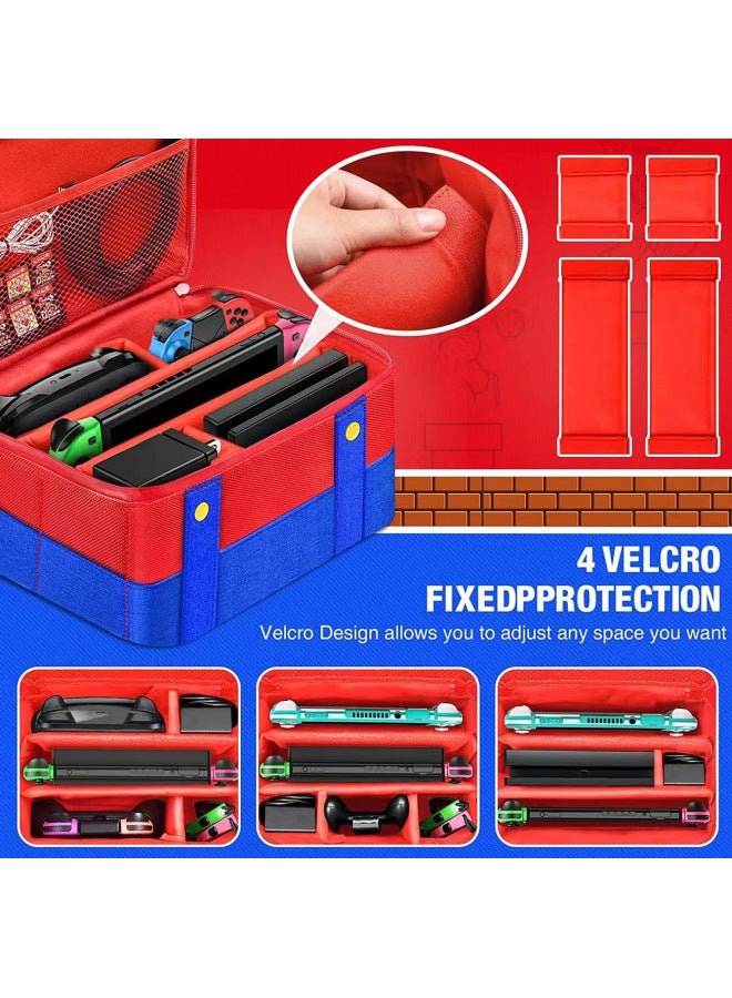 Nintendo Switch Protective Case Super Capacity Mario Storage Bag Nintendo Ns Game Console Digital Computer Game Protective Shell-Model:Switch 2 Mario Large Cloth Bag Red