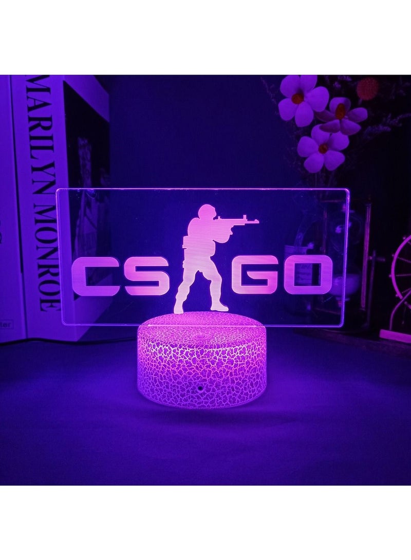 Counter Strike LED Neon Night Light Decoration with 16 Color Changing and Remote Control 20*16cm  - Image 1