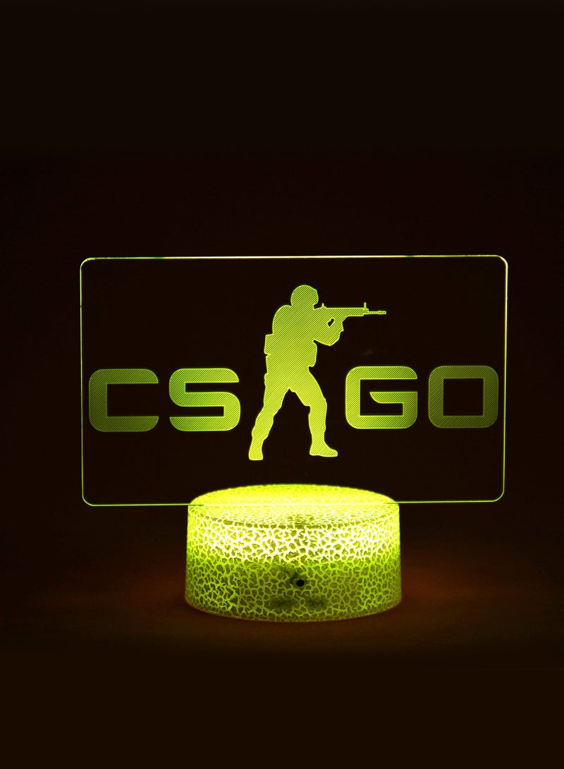 Counter Strike LED Neon Night Light Decoration with 16 Color Changing and Remote Control 20*16cm  - Image 3