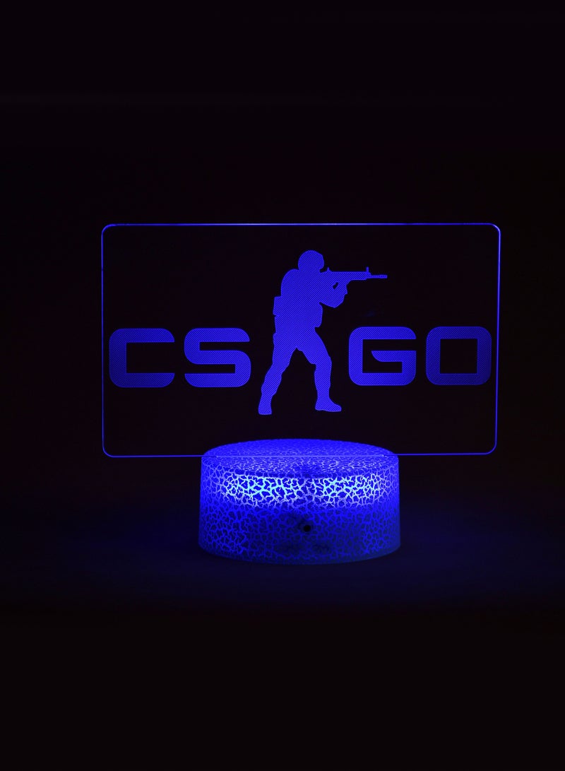 Counter Strike LED Neon Night Light Decoration with 16 Color Changing and Remote Control 20*16cm  - Image 4