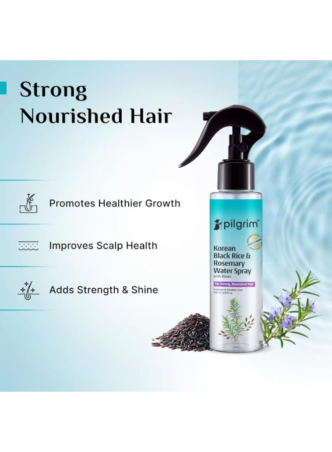 بيلجريم بخاخ ماء الأرز الأسود الكوري وإكليل الجبل من بيلغريم مع البيوتين لشعر قوي ومغذٍ 200 مل | بخاخ لنمو الشعر | شعر أكثر كثافة وقوة | خالٍ من الكبريتات والبارابين | مناسب للنساء والرجال - Image 4