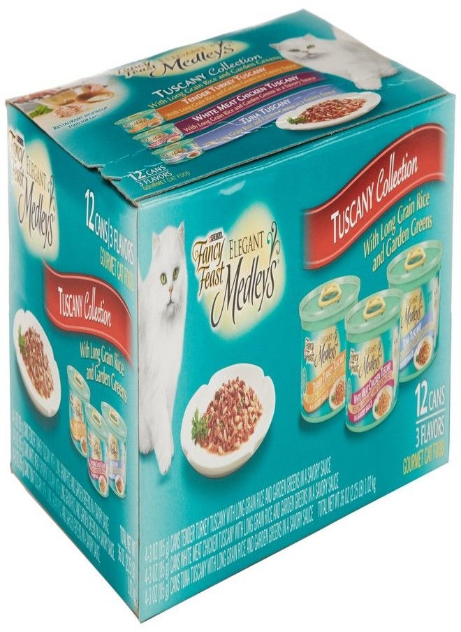 Fancy Feast - Fancy Feast Elegant Medleys, Tuscany Collection 3-Flavor Variety Pack (12-pack; 3 oz each) - Image 1