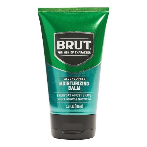 Brut Moisturizing Balm Soothing Mens Face Moisturizer with Signature Scent Lightweight and GreaseFree Aftershave Lotion 35 oz