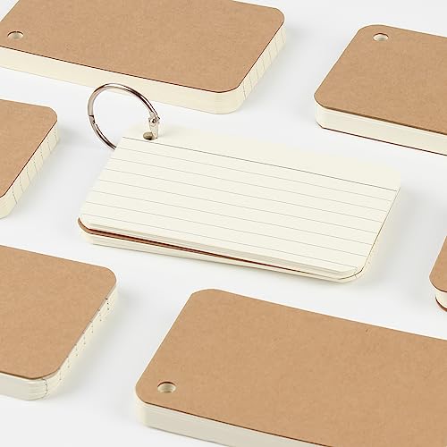 zmybcpack 6 Pack 360 Pcs 3x5 Inch Lined Flash Cards with Binder Rings (60 Sheets Each Pack), Ruled Index Cards Study Cards 3x5 Lined Note Cards for Studying, School, Memory - Image 5