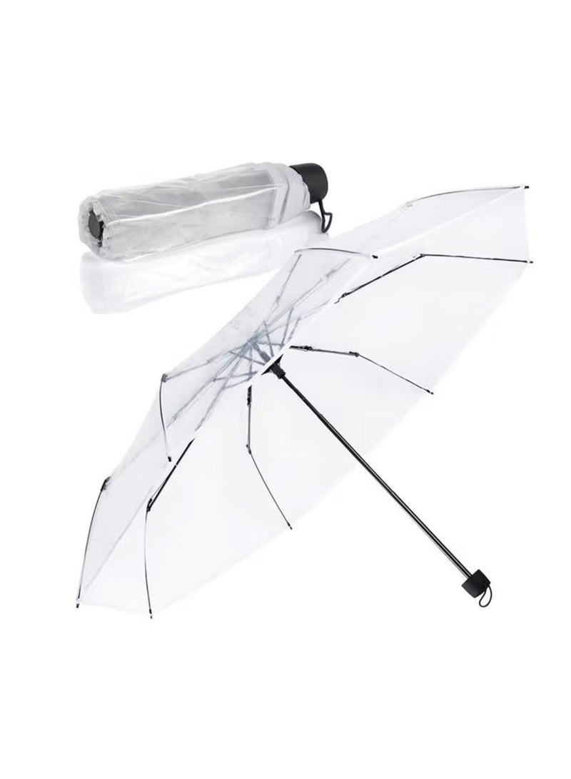 شاهين مظلة شفافة أنيقة قابلة للطي ومقاومة للماء ومقاومة للمطر والشمس - Image 2