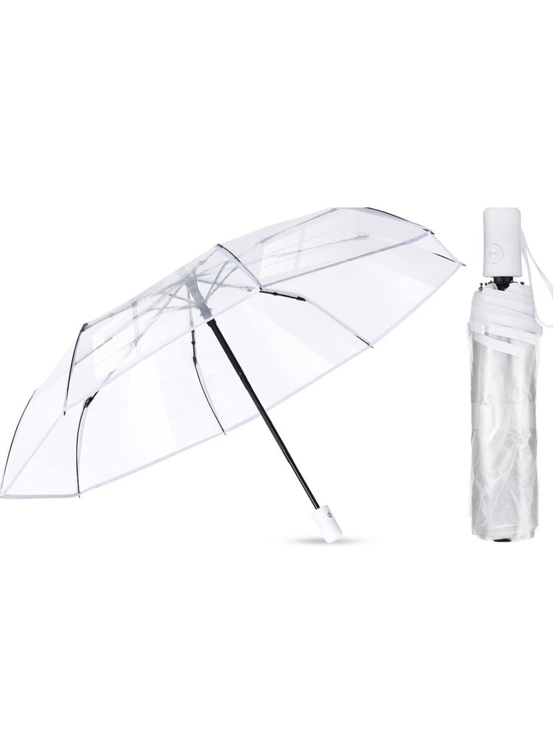 شاهين مظلة شفافة أنيقة قابلة للطي ومقاومة للماء ومقاومة للمطر والشمس - Image 1