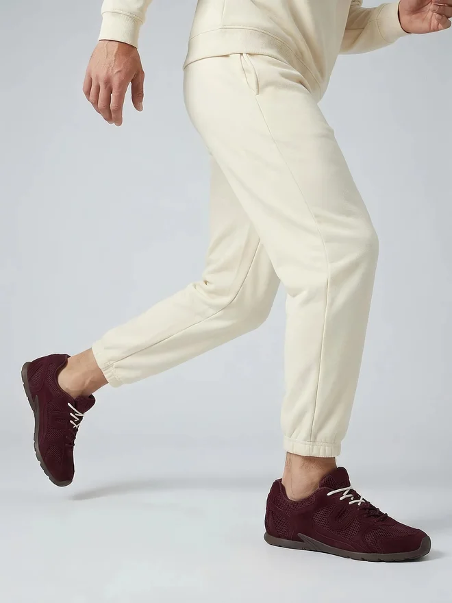 Styli Burgundy Burgundy Suede Lace-Up Sneakers for Women | Best Price UAE