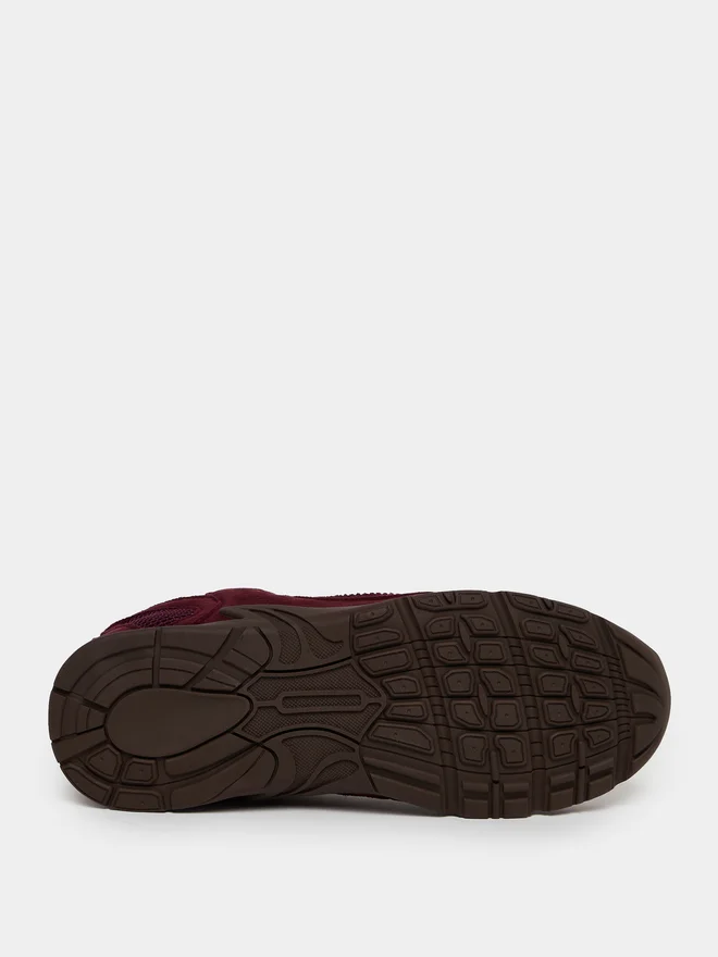 Styli Burgundy Burgundy Suede Lace-Up Sneakers for Women | Best Price UAE