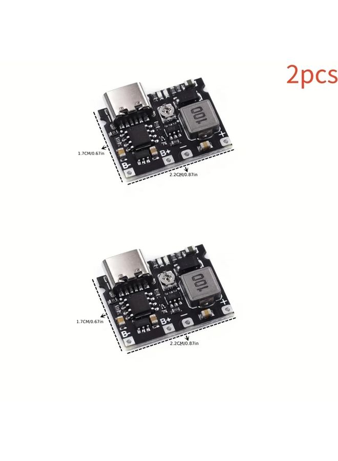2Pcs 3.7V to 9V Boost Converter Module with 18650 Lithium Battery Adjustable Voltage Regulator - Image 2
