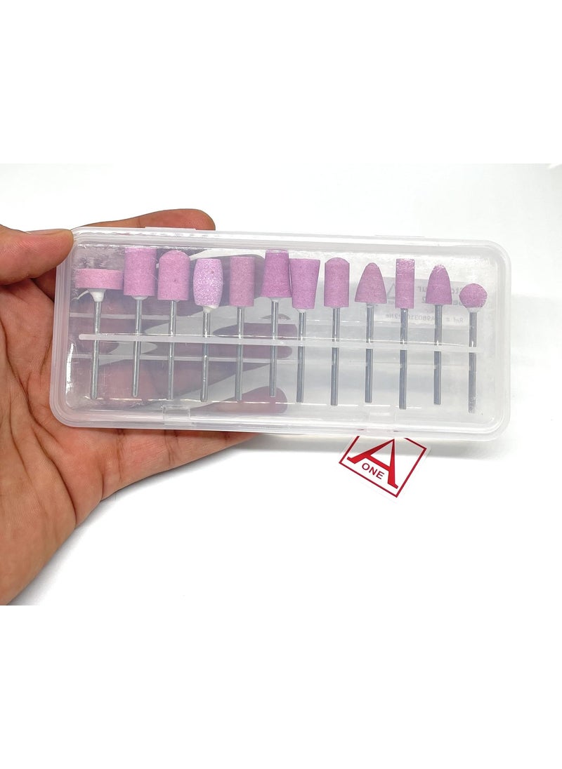 Aone Aone Abrasive Mounted Stone Bur 23mm Set of 12 for Grinding Polishing Carving Sanding in Metal Wax Plastic Ceramic Clay etc for Dental Jewellery Making Model Making Hobby Crafts DIY  - Image 5