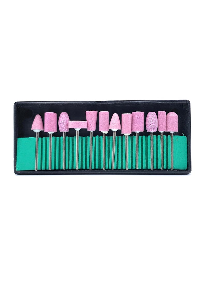 Aone Aone Abrasive Mounted Stone Bur 23mm Set of 12 for Grinding Polishing Carving Sanding in Metal Wax Plastic Ceramic Clay etc for Dental Jewellery Making Model Making Hobby Crafts DIY  - Image 3