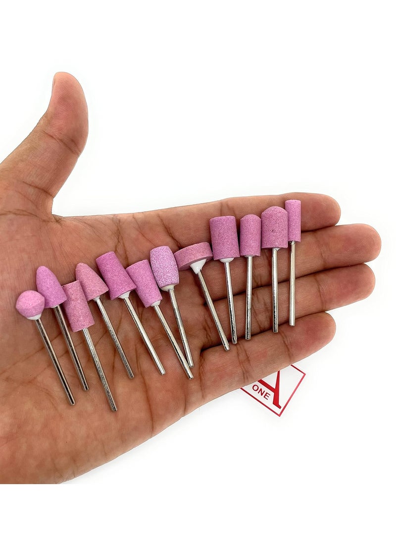 Aone Aone Abrasive Mounted Stone Bur 23mm Set of 12 for Grinding Polishing Carving Sanding in Metal Wax Plastic Ceramic Clay etc for Dental Jewellery Making Model Making Hobby Crafts DIY  - Image 2