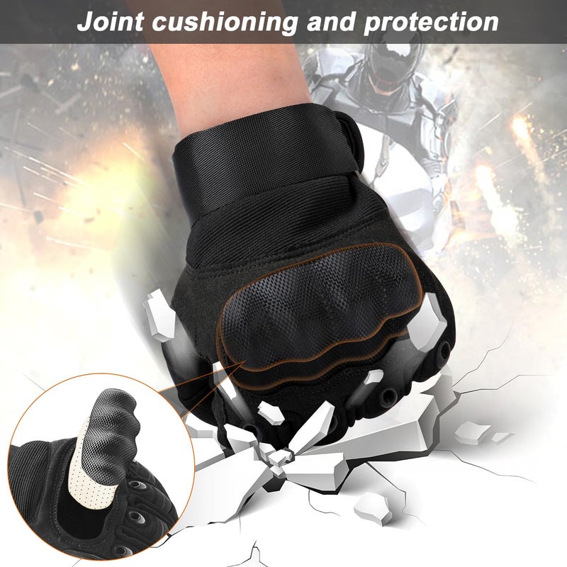 COZOME Motorcycle Gloves Men Touchscreen Gloves Motorcycle Summer Protective Gloves for Motocross, Scooters, Moped, Moped, Quad, Paitball, ATV, Mountain Biking (L, Black) - Image 2