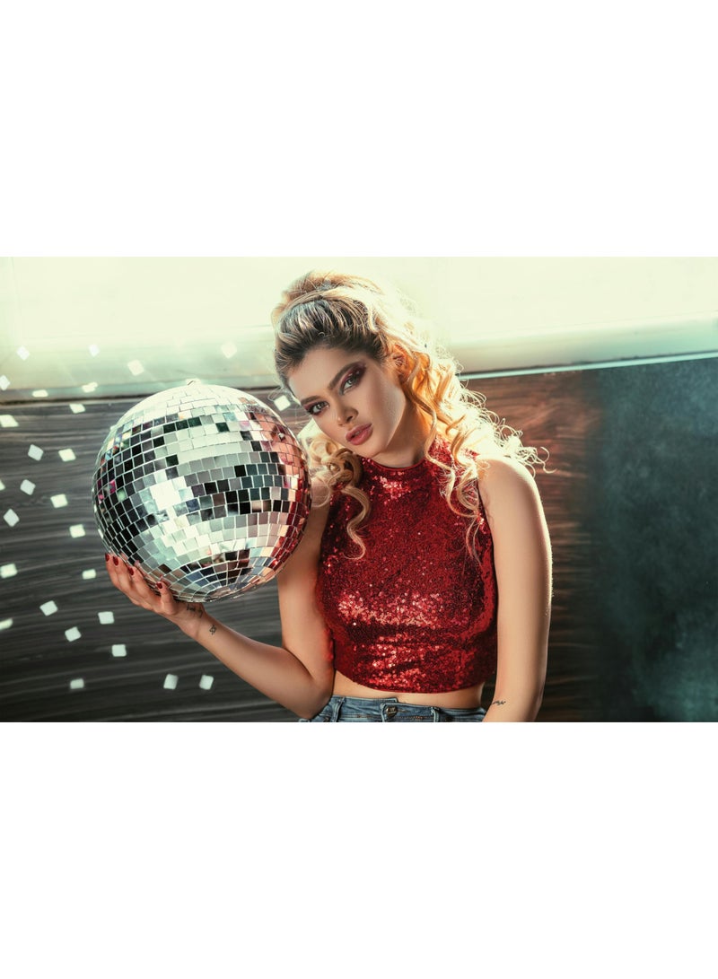 Mado Gallery Disco Ball, Mirror Ball, Ornament Ball 30 CM / 11.8 INCHES (1 Piece), Decoration for Hanging, Home Parties & DJ Dance Clubs Stage, Lighting & New Year celebrations - Image 1