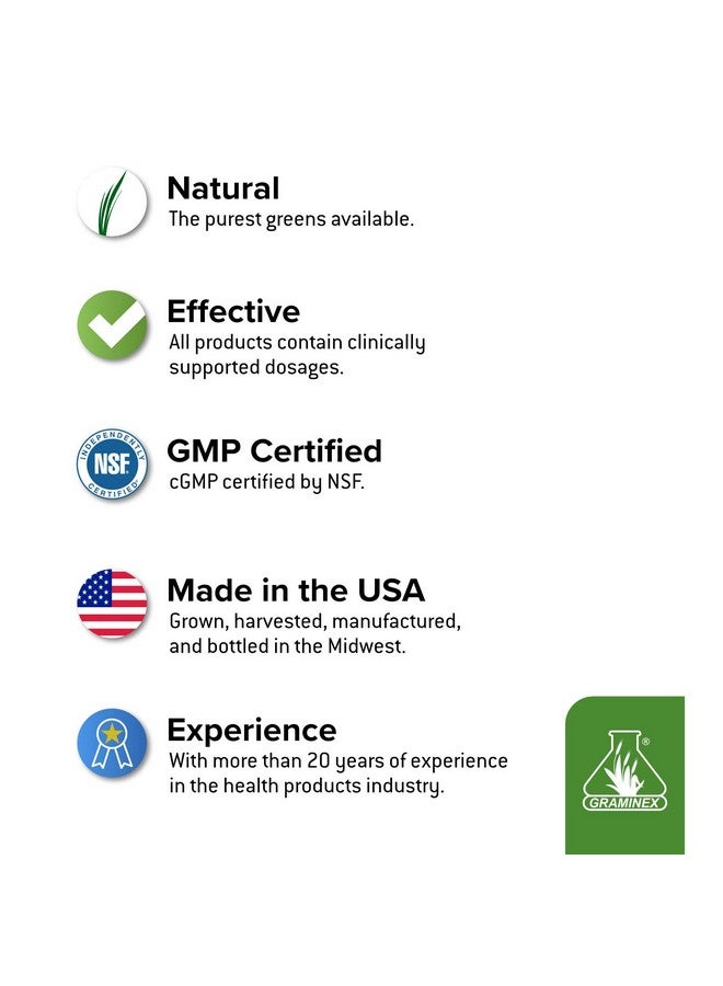Graminex Barley Grass Tablets - Energy Boosting Greens Nutritional Supplement - Antioxidant-Rich Superfood with Multivitamin, Minerals, Amino Acids - 240 Tablets - Image 5