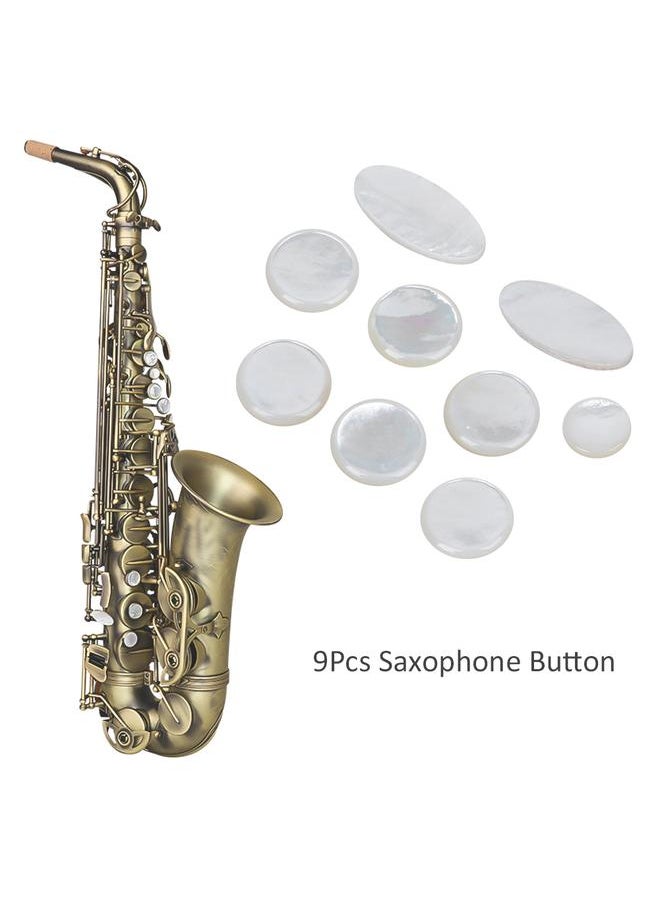 Thoraya - 9Pcs Saxophone Button Set White Colour Sax Key Button Musical Instrument Accessories - Image 1