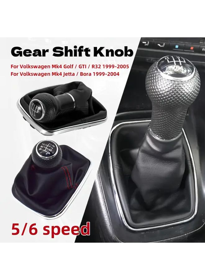 مقبض ناقل الحركة لسيارات فولكس فاجن Mk4 جولف GTI R32 1999-2005 وجيتا بورا 1999-2004 خط أحمر 6 سرعات 23 ملم ABS PU جلد إكسسوارات داخلية للسيارة - Image 1