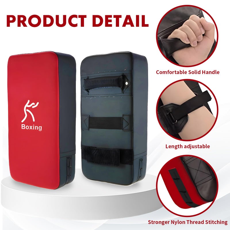 LuiceABC One Karate Taekwondo Boxing Kick Punch Adjustable Soft Shield Durable Training Pad for Boxing, Training and Protecting Your Palm, Wrist and Decreasing The Shock (Red) - Image 4