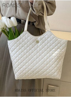 roaiss Female Large Capacity Tote Bag Shoulder Bag Commuter Bag Tote Bag Simple Vintage  - Image 2
