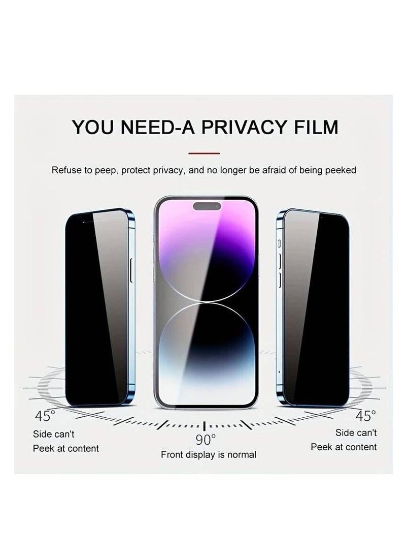 جيلاتين واقي شاشة خصوصية unipro لهاتف iPhone 15 Pro Max – ثلاثي الأبعاد، لاصق كامل، مضاد للتجسس، صلابة 9H، مضاد لبصمات الأصابع  - Image 2