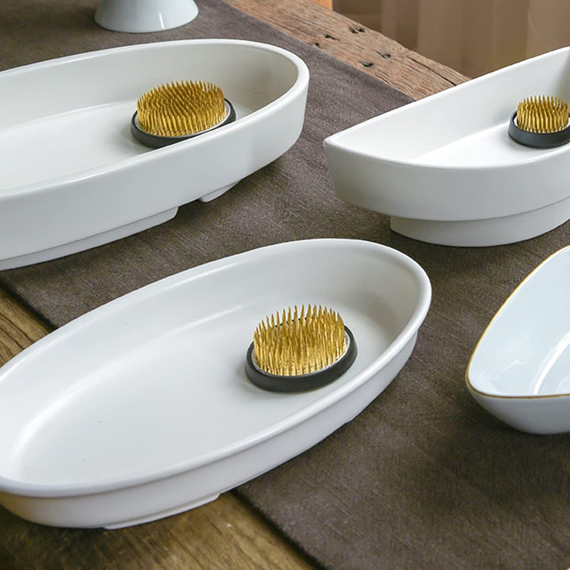 Tinsky Ikebana Stem Holder, 3 Pieces Flower Frog Kenzan Fixed Tools Flower Holder Floral Arrangement Pin for Flower Arrangement Vase, Fixation and Decoration (Gold, 0.91 Inch, 1.02 Inch, 2.36 Inch) - Image 4