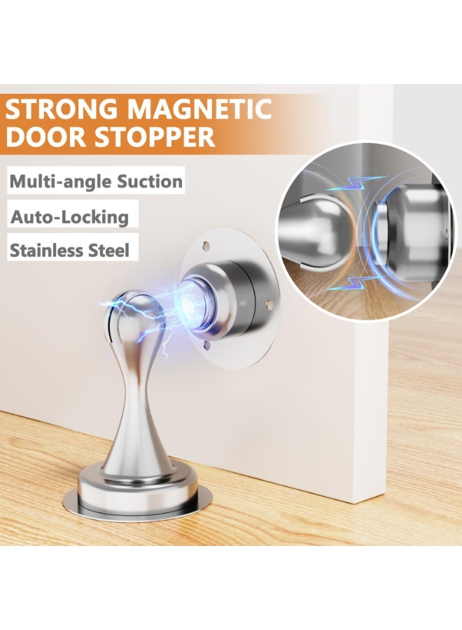 Magnetic Door Stoppers,No Drilling Door Stop，Door Stop Wedge,Ainless Steel Door Stops For Wall And Floor Mounting.（1 Pack） - Image 2
