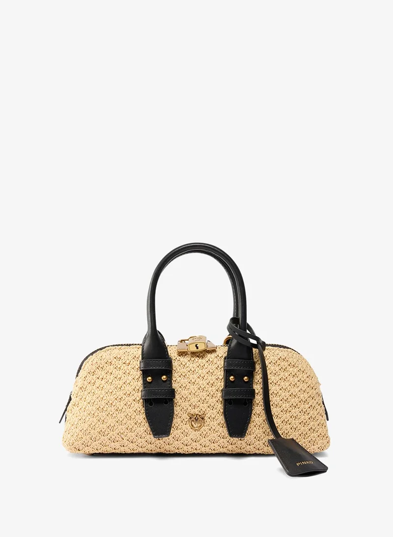 PINKO Small raffia Escape Bag